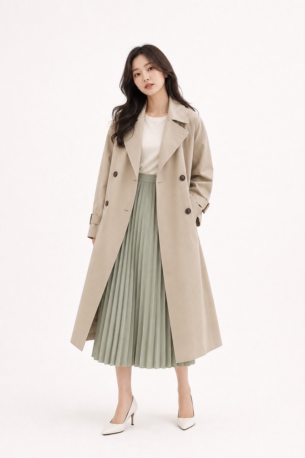 Pleated Midi Skirt